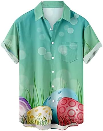 Uskršnje košulje za muškarce smiješne Uskršnje jaja zeko štampane majice Top sa džepovima