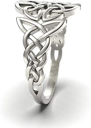 Celtic Trinity Knot Band Ring Sterling Silver 925 filigranski pleteni tkani Viking Irski Promise
