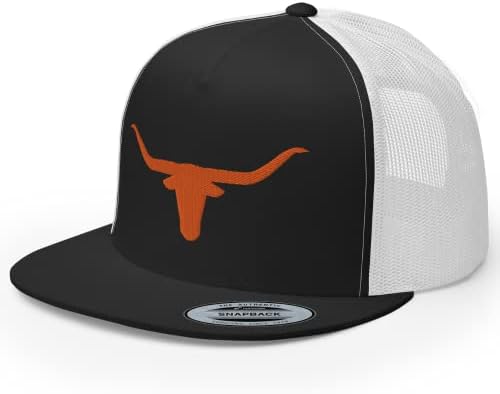 Rivemug Texas Western Orange Longwhorn Trucker Hat High Crown Ravna Bill Država Rodeo Cowboy Ranch Snapback