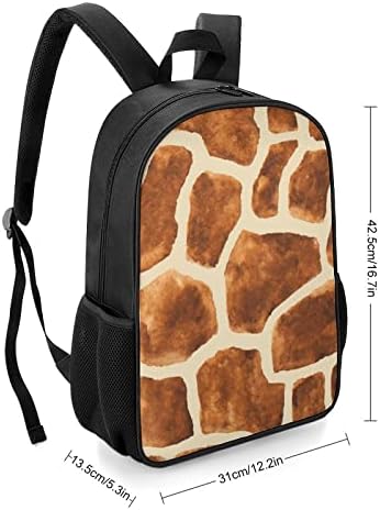 Giraffe kožna unisex ruksaka lagana dnevna torba za modnu ramena sa džepovima za boce sa vodom