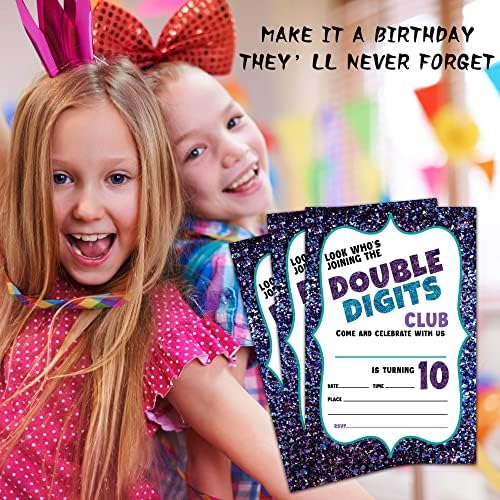 ISOVF 4 X 6 10. rođendani pozivnice za rođendan sa kovertama - dvocifre za popunjavanje stila Party