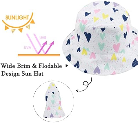 Muryobao Toddler Baby Kids Ljetni sunčani šešir UPF 50+ UV zaštita Reverzibilna putnička kantu za