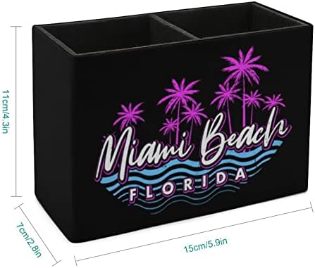 Miami Beach Florida Palm Tree PU kožni držači za olovke višenamjenski držač za posude za čaše