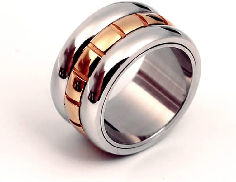 Koleso poznati prstenovi za muškarce žene 14kgp 316L ljubavni prstenovi 12mm širina-05785