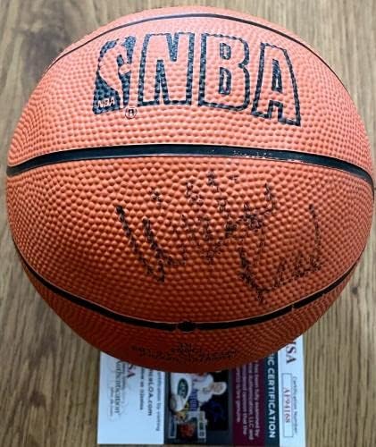Elgin Baylor Willis Reed Auto Autogram potpisao je spalding NBA mini košarka JSA - AUTOGREM košarke