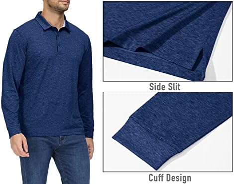 Magcomsen muški dugi rukav Golf polo majice navraćene ležerne atletičke brze suhe košulje