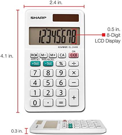 Oštar EL-244WB poslovni kalkulator, bijeli 2.125, 2,38 x 4,06 x 0,13 inča