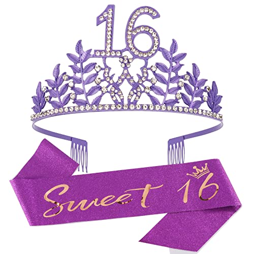BAHABY Sweet 16 rođendan kruna i krila Set 16. rođendan dekoracije za djevojčice rođendan pojas