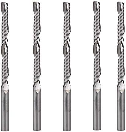 XMEIFEITS alati za sečenje 5kom 4 * 42mm jednostruka flauta spiralna Bit CNC Carbide Micro End glodalice,