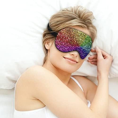 Rainbow Glitter pozadina za spavanje s podesivim kaišem mekim poklopcem za oči za putanje za putovanje