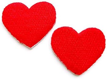 Set od 2 malenog. Mini crveno srce Slatki slatki crtani izvezeni sa šivanje željeza na zakrpu za