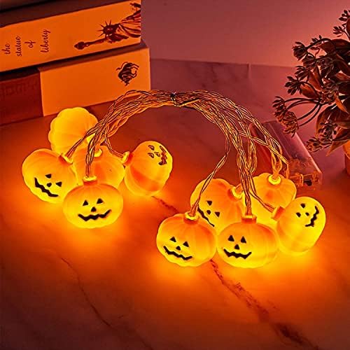 Halloween Pumpkin string Lights, 20 LED 9.8 ft 3D slatka vodootporna narandžasta Jack-O-Lantern
