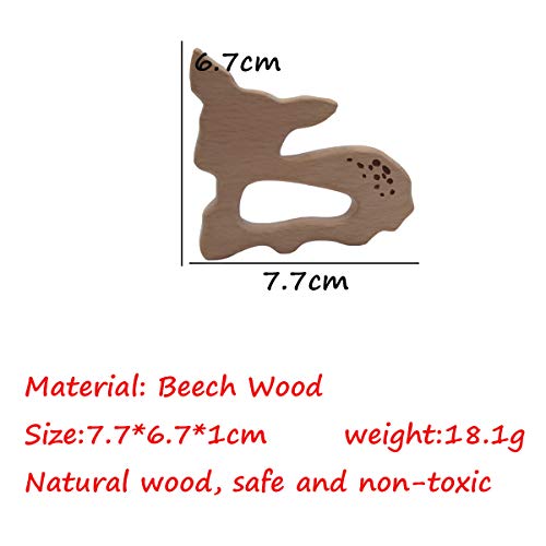 2pcs Prirodni drveni Sika jelen Privjesak čisti prirodni bukov oblik životinjskog oblika za ručno izrađenu