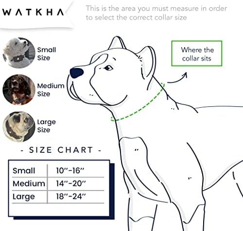 Watkha Airtag ovratnik kože kože za pse za velike pse s smeđeg pasa ovratnik s nosačem zračne luke mekani prozračni kožni vodootporni i jednostavan čist elegantni pas povodac - velika 18 '' - 24 '