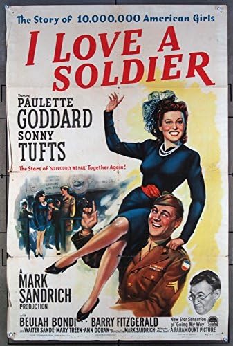 Volim vojnički originalni jedno-listovni poster preklopljeni paulette Goddard Sonny Tufts režija Mark