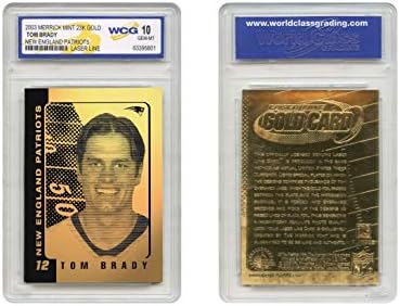 Tom Brady New Englad Patriots 2004 Laserska linija Gold Card ocenjeni Gem Mint 10 službeno NFL licenciran