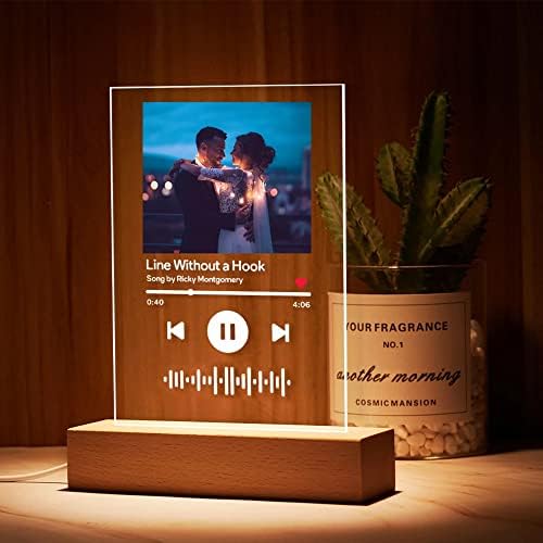 Soufeel Custom Spotify Glass Art Music Plaque Personalizirano Spotify Scraneble Song Akrilni album Poklopac prilagođeni pokloni za žene