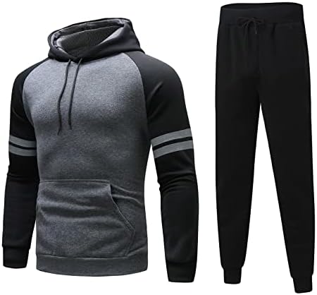 Muška jesen i zimski dvodijelni sportski odijelo i slobodno vrijeme Striped džemper za blokiranje boja 2xl