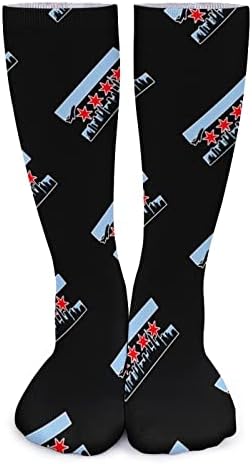WEEDKEYCAT Chicago Skyline debele čarape novost Funny Print grafički Casual toplo Mid Tube čarape za zimu