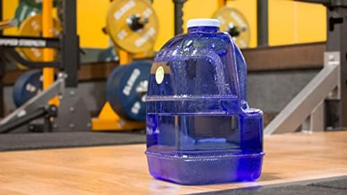 Novi talas Enviro 1 galon kvadratna boca bez BPA sa navojnim poklopcem i integrisanom ručkom, dizajn za