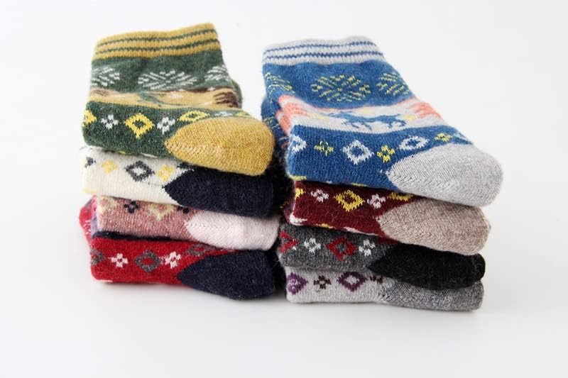 Cheeseandu 5 paira Ženska čarapa od vune, vintage debeli pleteni zime tople čarape Žene čarape, mekane casual