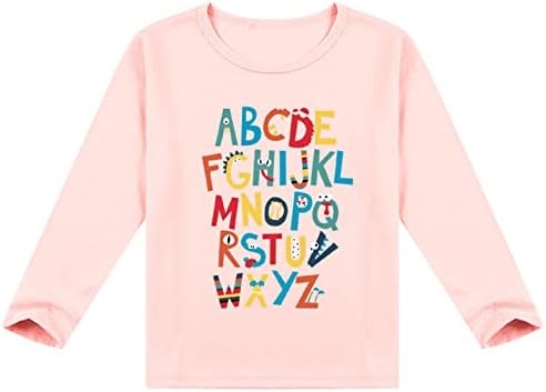 Cizun dječake djevojke abeceda lore grafički tee vrhovi Crewneck mekani dugim rukavima pulover