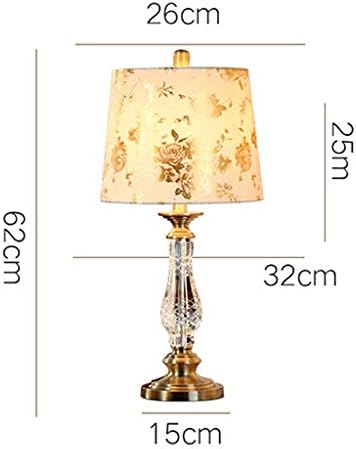 Knoxc noćne lampe, stolna svjetiljka Kristalna stolna svjetiljka, glatka prozirna stolna svjetiljka bočni
