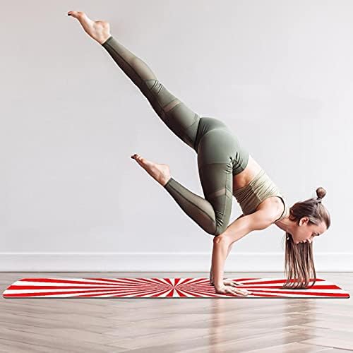 Debela neklizajuća Vježba & amp; fitnes 1/4 prostirka za jogu sa crvenim japanskim Sunbursta pozadinskim printom za Yoga Pilates & amp ;Vježba fitnesa na podu