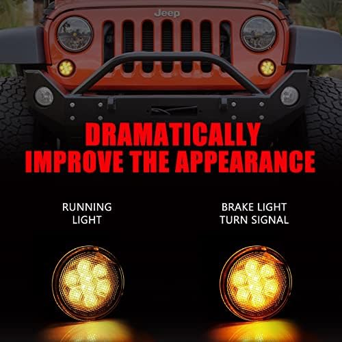 Dkmght Žmigavci dimljena sočiva za 2007-2018 Jeep Wrangler JK JKU Amber LED prednja žmigavca Indikator