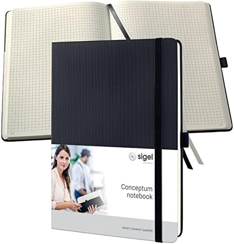 Sigel CO117 CONCEPTUM Notebook, 10 inčni tablet veličina, kvadrat, tvrdi povez, crni