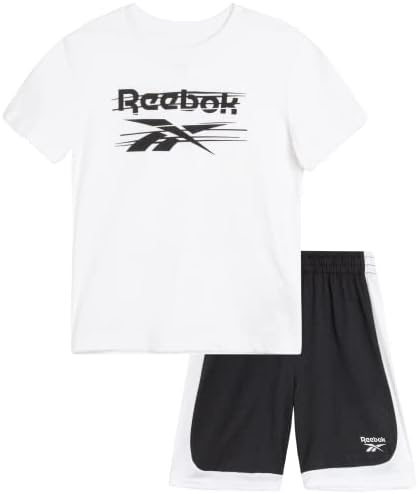 Reebok Boys 'aktivni set za kratke hlače - 2 pakovanja kratkih rukava Performanse suha fit majica i teretane
