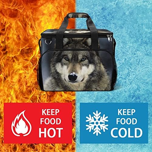 Izolovana torba White Snow Wolf prenosiva hladnjača za led sa džepom sa strane za piknike za kupovinu