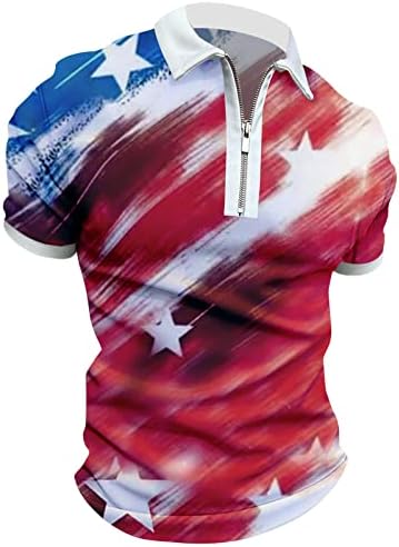 2023 Nova muška američka zastava Patriotska košulja za muškarce 4. srpnja Okrenite majice ovratnika Slim