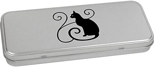 Azeeda 'kovitla & mačka' Metal šarkama dopisnica Tin / kutija za pohranu