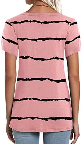 Kratki rukav 2023 Pamuk Vneck Graphic Loot Fit Relaputed fit casual top majica za žene Ljeto Jesen