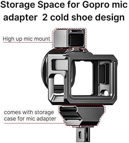 Ulanzi G9-5 Kućište za GoPro Hero 11 10 9, aluminijski video kavez sa 2 hladnom nosačem za mikrofon i LED