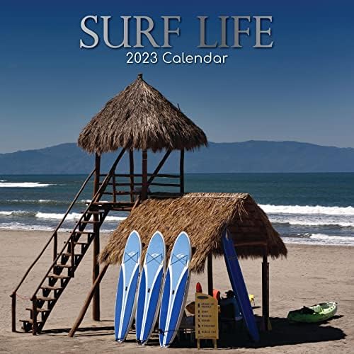 2023 Kvadratni zidni kalendar, surf vijek, 16-mjesečni tematski stil života sa 180 naljepnica za podsjetnik