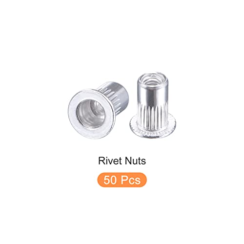 Metallixity Rivet Nuts 50pcs, 304 Nutlough Nehr Nehrdle čelični navojni orasi - za namještaj