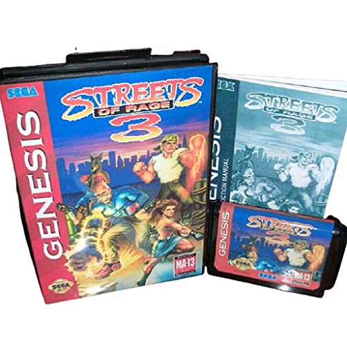 Aditi ulice bijesa 3 nas poklopca sa kutijom i priručnikom za SEGA megadrive Genesis Video Game Console 16