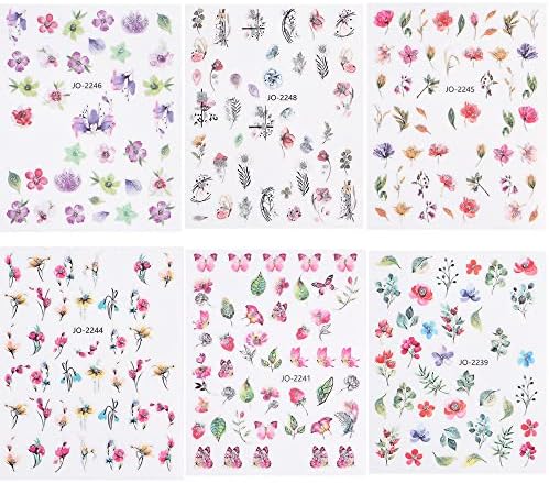 Cvijeće naljepnice za umjetnost noktiju naljepnice 3d samoljepljivi dizajn opruge Nail Art potrepštine za