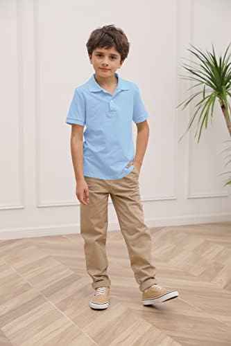 Dječačka školska uniforma kratkih rukava Polo majica, zatvaranje gumba, Wisture Wicking Strati