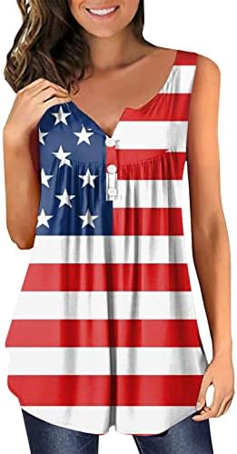 4. srpnja SAD TUNIke za zastavu za žene Tummy Sakrivanje tina Ljetna casual kandidata za odmor