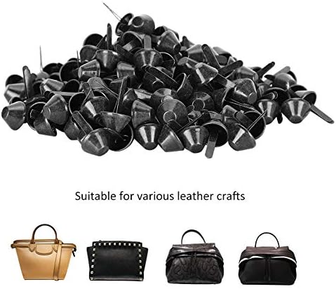 200pcs 12mm Crna DIY kožne torbe za prtljagu ravni nogavica metalna zakovica za stopala za ukras