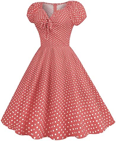 Comigeewa Duge haljine s kratkim rukavima za dame Jesen Ljeto V izrez Spandex Mini Petite srednjovjekovne