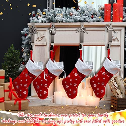Ripeng 6 kom božićne zalihe božićne vješalice za čarape 6 stilova Xmas držači za kamin metalni kamin za kamin