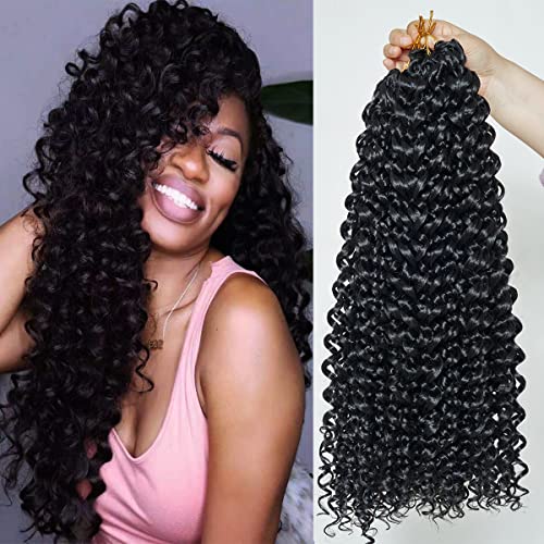 Kintama 18 inčni Curly kukičanje kosa za crne žene kovrdžava pletenica voda talas & amp ;okean Wave