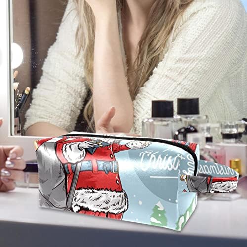 Tbouobt vrećica za šminku patentna torbica Travel Kozmetički organizator za žene i djevojke, Santa