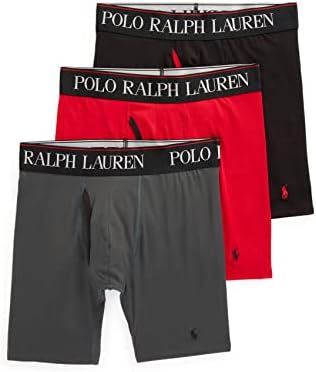 Polo Ralph Lauren muške 4D fleksibilne hlađenje microfiber bokserice, aktivna narančasta crna, kompanija maslina