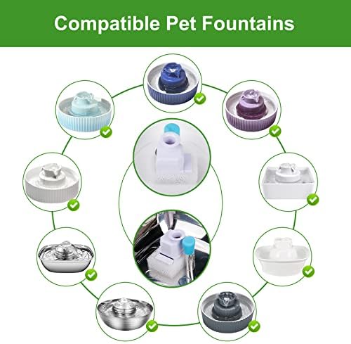 VinDox pet Fountain Replacement Filters, 8 Cat Fountain Carbon Filters i 2 Foam Pre-Filters za Cupcake Ceramic