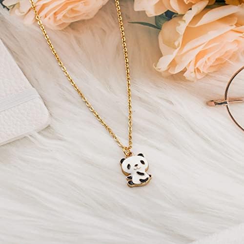 Haoze Panda pokloni za djevojčice žene slatka Panda ogrlica Panda nakit za tinejdžerke ljubitelji životinja